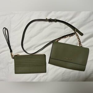 Michael Kors Olive Green Crossbody Bag Set
